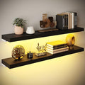 BAMEOS LED Floating Shelves for Wall, Hanging Wall Shelves for Bedroom by BAMEOS