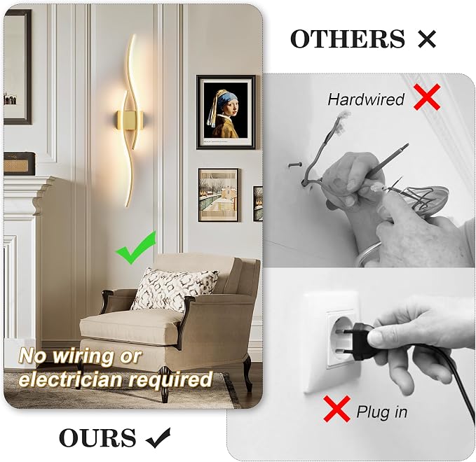 KARTOOSH Battery Operated Wall Sconces Set of Two - Image 2