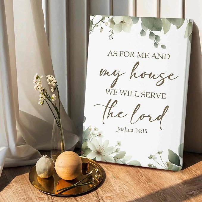 HIWX Christian Wall Decor, as for Me and My House Bible Verses Sage Green - Image 7