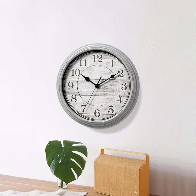 Wall Clock, 9 Inch Silent Wall Clocks Battery Operated, Decorative Clocks - Image 7