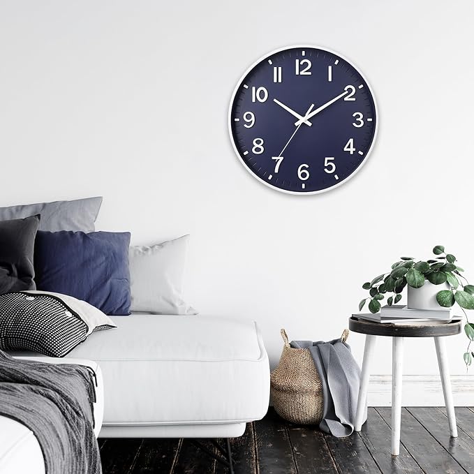 HZDHCLH Wall Clocks Battery Operated, Wall Clock Navy Blue, 8 inch Wall Clock - Image 9
