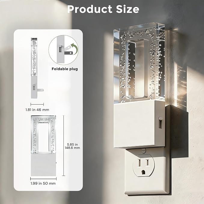 L LOHAS LED Night Light Plug in, 2 Pack Foldable Night Lights Plug into Wall - Image 8