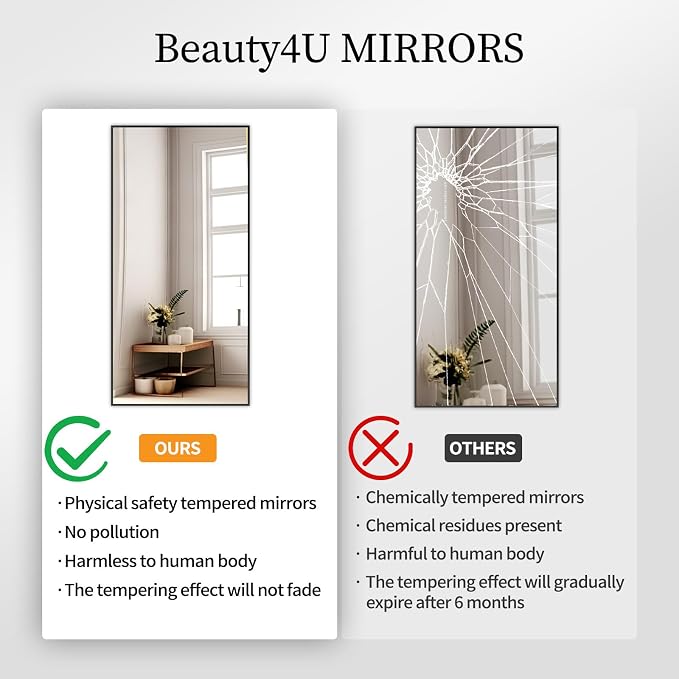 Beauty4U 71" x 32" Full Length Mirror - Image 3