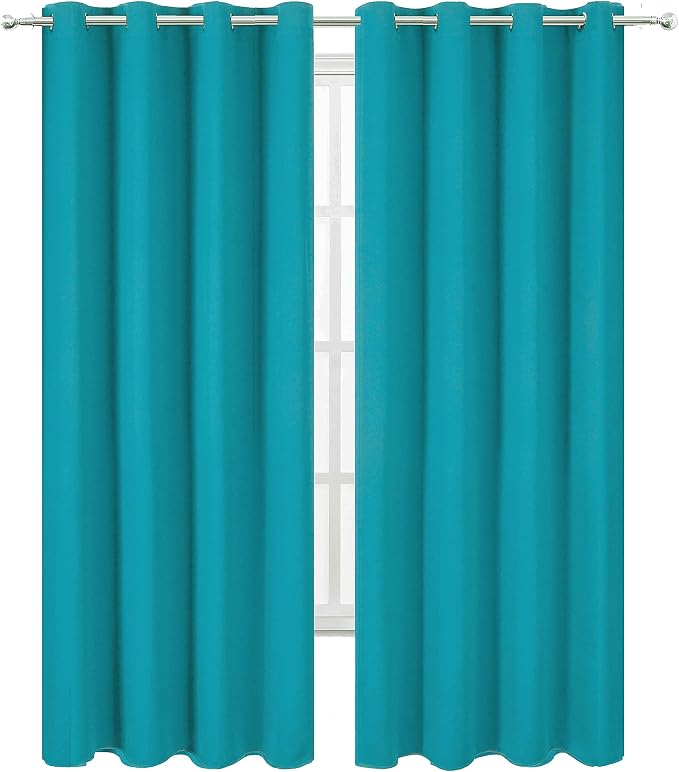 LEMOMO Teal/Turquoise Kids Blackout Curtains - Image 2