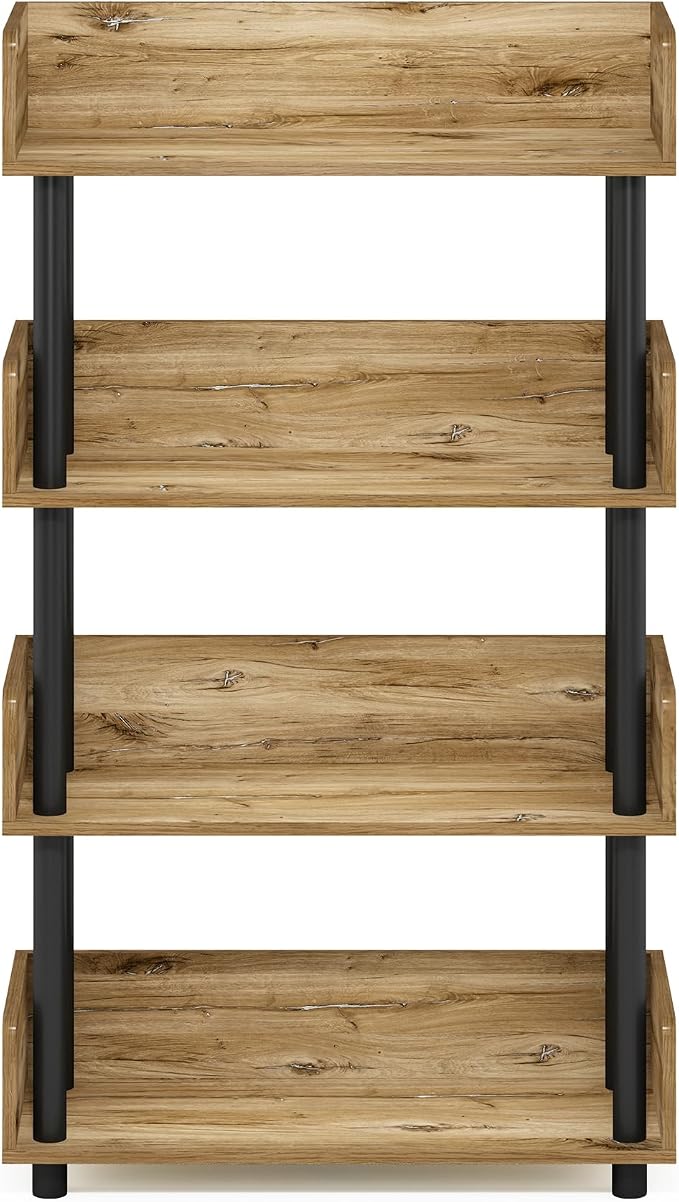 Furinno TURN-N-TUBE 4-Tier Display Shelf, Storage Shelves, Book Shelf, Open - Image 6