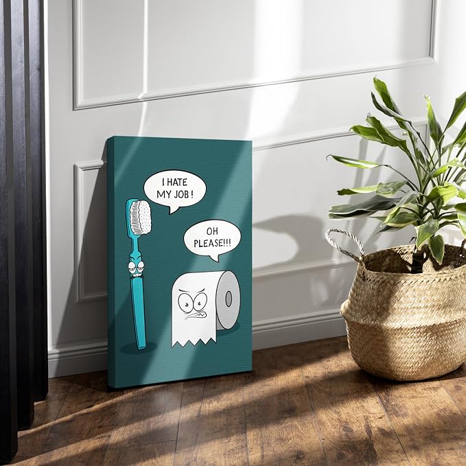 DIHSIEG Inspirational Canvas Wall Art funny bathroom wall art Print Poster - Image 7