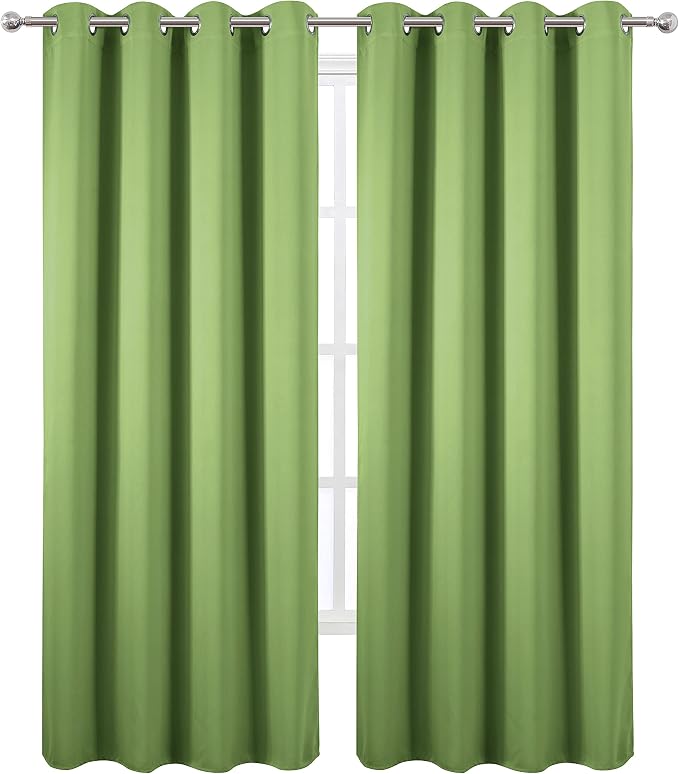 LEMOMO Light Green Thermal Blackout Curtains/52 x 108 Inch/Set of 2 Panels Room - Image 2