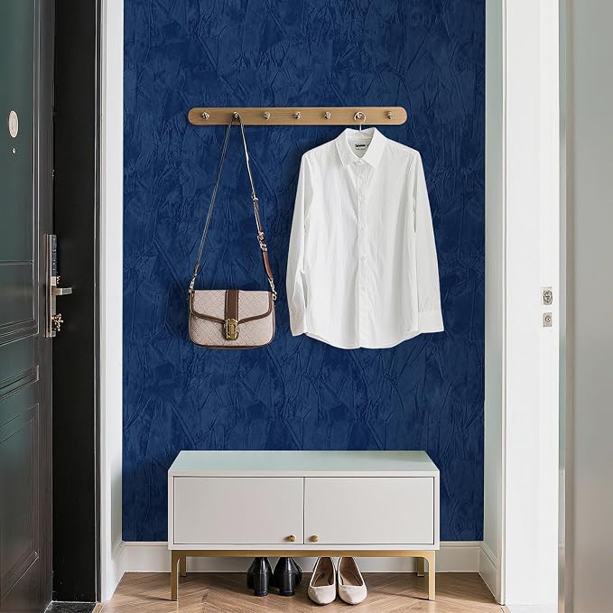 17.7" x 317" Blue Velvet Fabric Wallpaper Peel and Stick Velvet Wallpaper - Image 5