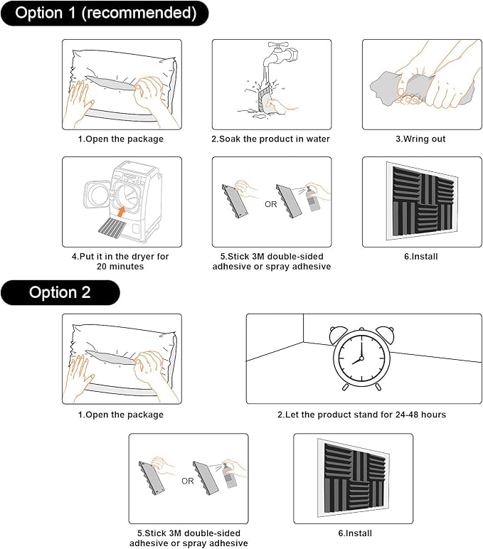 JBER Sound Proof Foam Panels Studio Acoustic Foam Panels, 48 Pack 1" X 12" X - Image 6