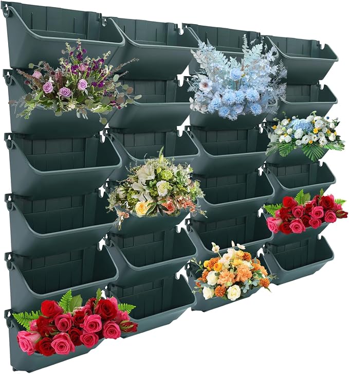 24 Pack Vertical Garden Planter, 13 inch Wall Mounted Planter - Image 4