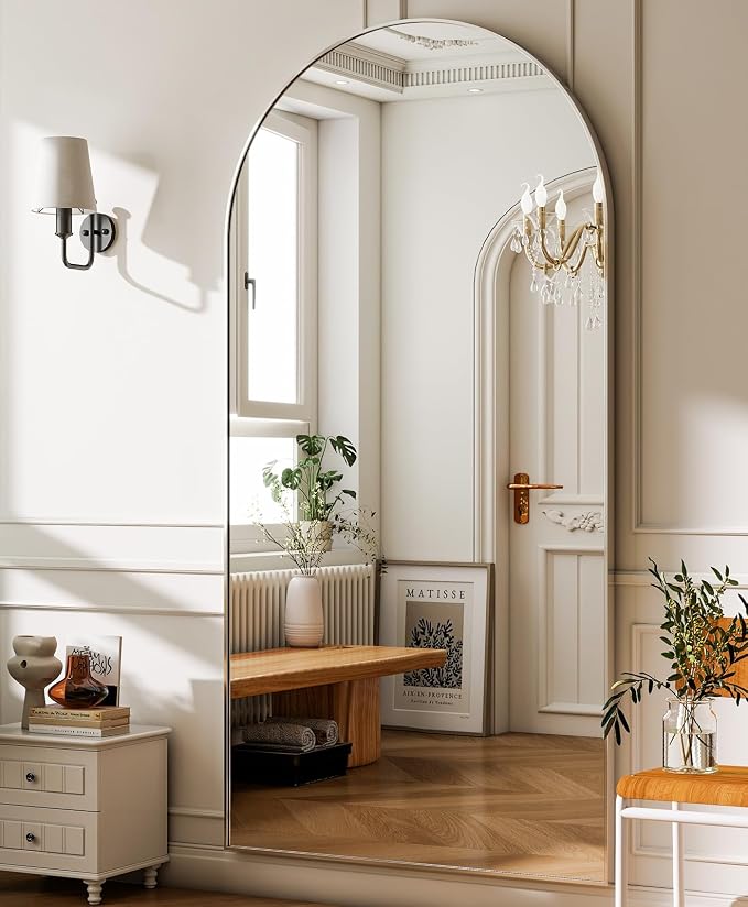 GLSLAND-34 x76 Arched Full Length Mirror-Oversize Floor Mirror Aluminum Alloy - Image 8