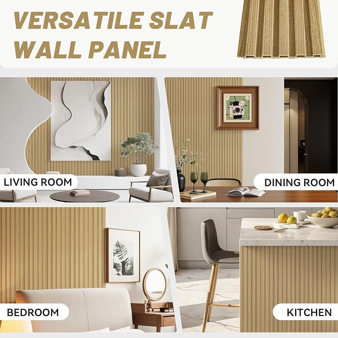 WPC Slat Wall Paneling, TV Background, Living Room, 94.5 x 6 in - Image 6