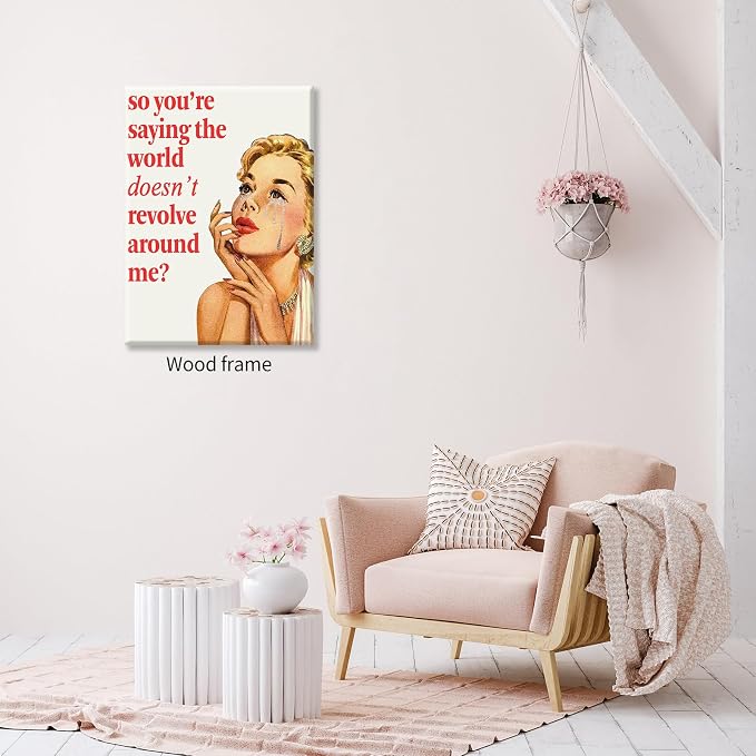 70s Pink Sexy Women Poster Funky Funny Quote Wall Art Retro Housewife Picture - Image 4