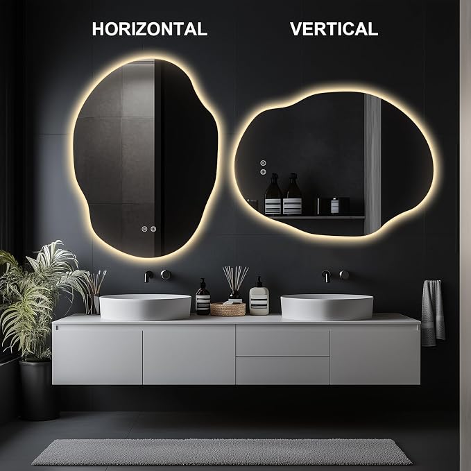 Asymmetrical LED Bathroom Mirror - Image 6
