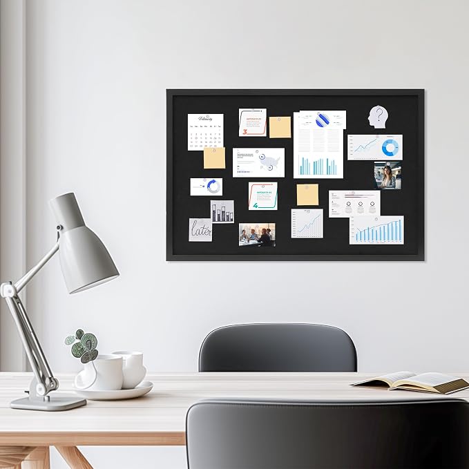 DAHAPYBOO Cork Board with Linen Black 2Pack, Bulletin Board 30"x20", Corkboards - Image 3