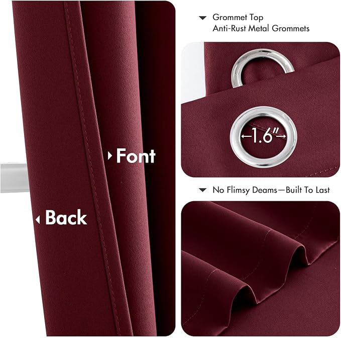 MIULEE Blackout Curtains for Bedroom Living Room 2 Panels, Thermal Insulated - Image 4