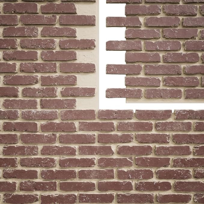 EverStone Aged Brick Faux Brick Panel, 46 7/8"W x 27"H x 1 1/4"D, Old Town Color - Image 9