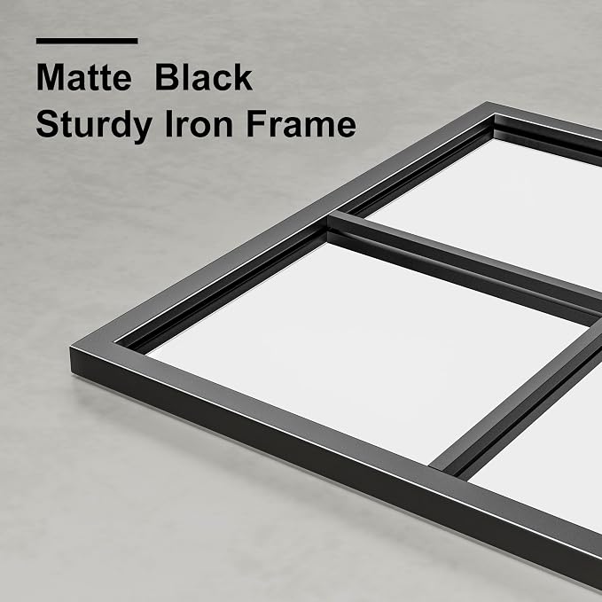 Dewfig Rectangle Wall Mirror, Window Mirror Wall Mounted, Large Black Mirrors - Image 5