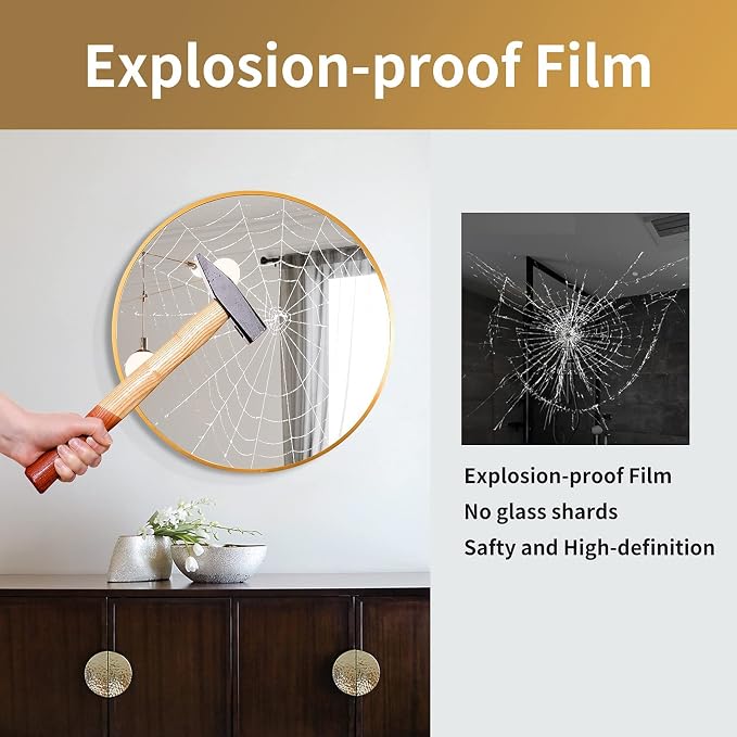 HARRITPURE Round Mirror 19.6" Gold Wall Mounted Circle Mirror - Image 5