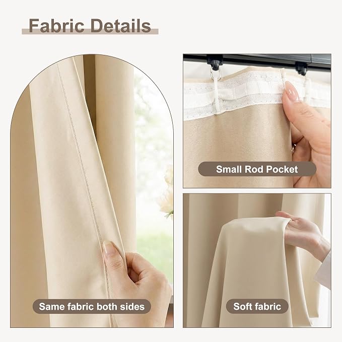 hoeflife Blackout Curtains for Bedroom Room Darkening Curtains for Living Room - Image 4