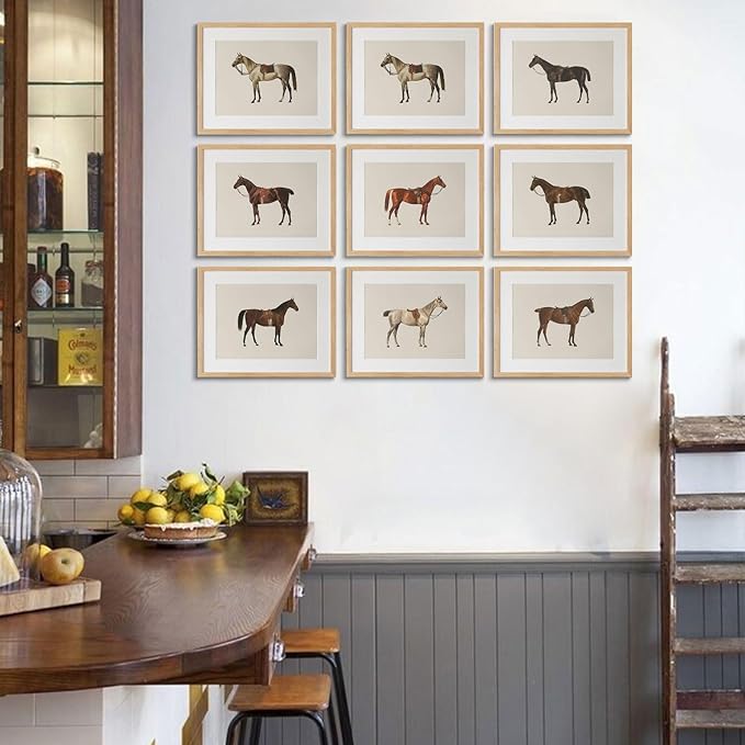 LOARTVE 9Pcs Vintage Horse Canvas Wall Art Posters, Farmhouse Horse Art Prints - Image 3