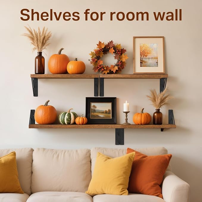 BAYKA Floating Shelves for Wall, Book Shelf for Bedroom, Wall Decor Shelves for - Image 5