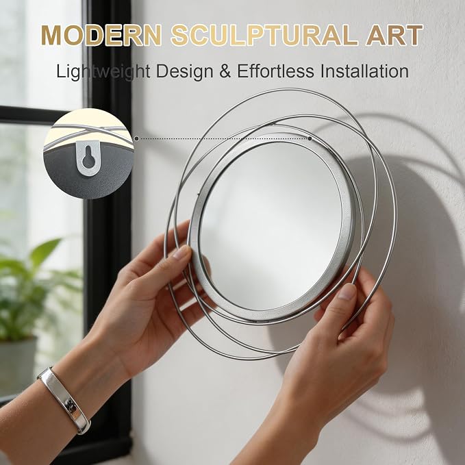 4 Piece Gold Round Wall Mirror Set Modern Metal Circle Home Decor - Image 5