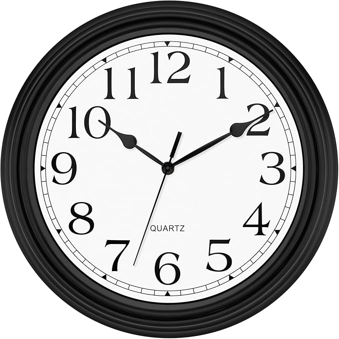 Foxtop 14 Inch Wall Clock Battery Operated Silent Non-Ticking Round Classic by Foxtop