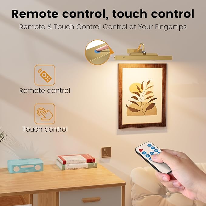 Picture Light Wall Sconce, 4400mAh Rechargeable Wireless Battery Lighting - Image 6