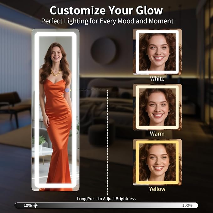 Koonmi Full Length Mirror with LED Lights, Big Mirror - Image 5