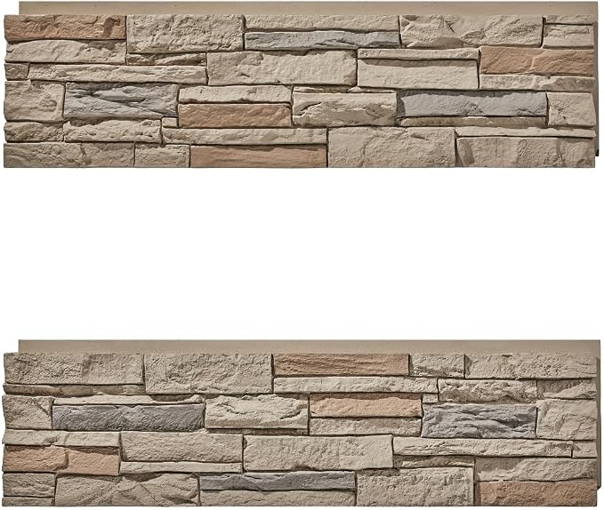 Faux Stone Wall Panels 2-Pack PU Stone Veneer Siding, Mortarless 46.25x12.88 - Image 4
