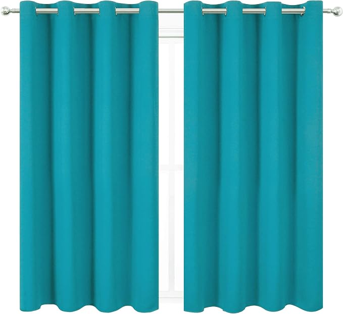LEMOMO Turquoise Thermal Blackout Curtains/52 x 72 Inch/Set of 2 Panels Room - Image 2