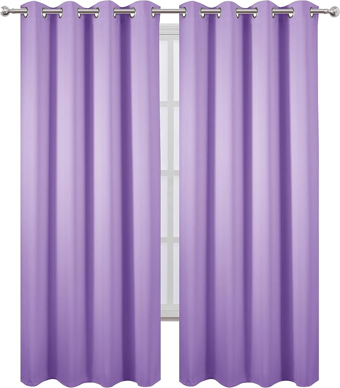 LEMOMO Blackout Curtains 66 x 84 inch/Lavender Curtains Set of 2 Panels/Thermal - Image 2