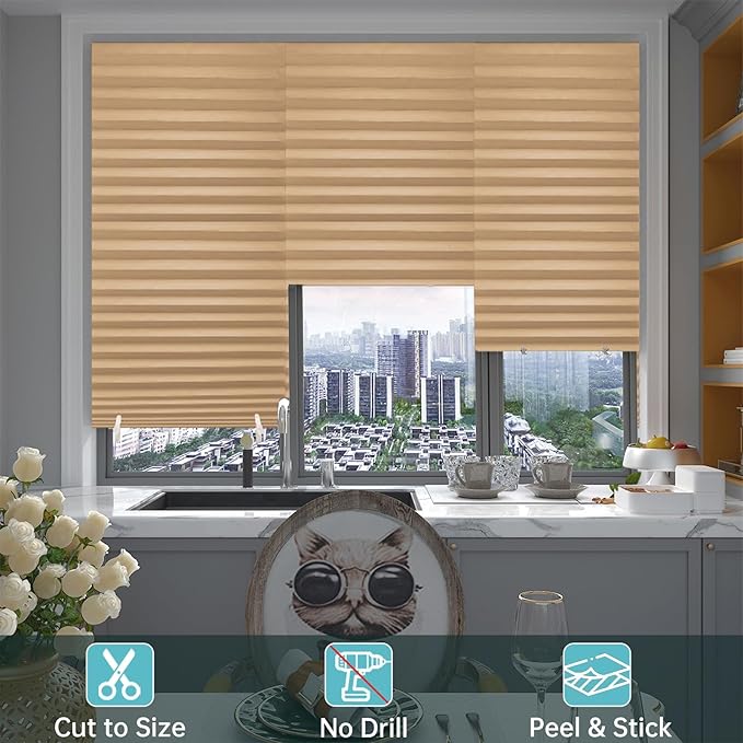 Changshade 12 Pack Temporary Shades, Pleated Paper Blinds - Image 5