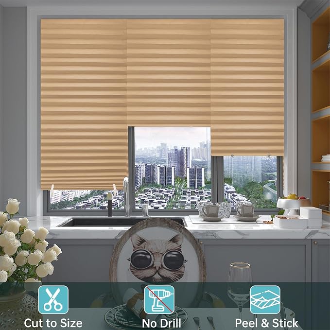 Changshade 12 Pack Temporary Shades, Pleated Paper Blinds - Image 5