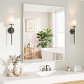 Koonmi Silver Rectangle Wall Mirror, 30x36 Inch Bathroom Mirror, Aluminum Frame by KOONMI