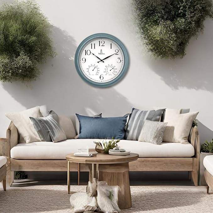 18 inch Outdoor Clocks for Patio Large Waterproof - Image 4