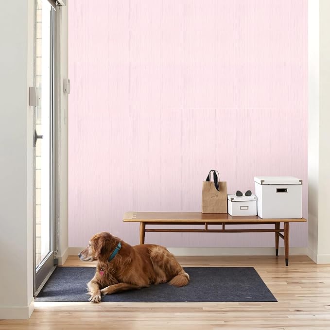 Pink Grasscloth Peel and Stick Wallpaper Texture Contact Paper A Set of 15.7" X - Image 2