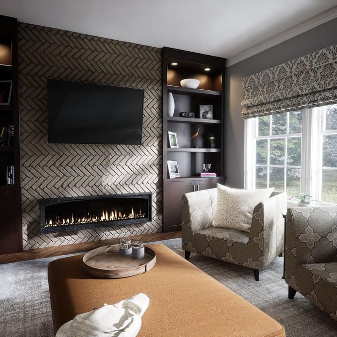 EverStone Herringbone Faux Brick Panel, 46 1/2"W x 25 1/4"H x 1"D, Adobe Color - Image 11