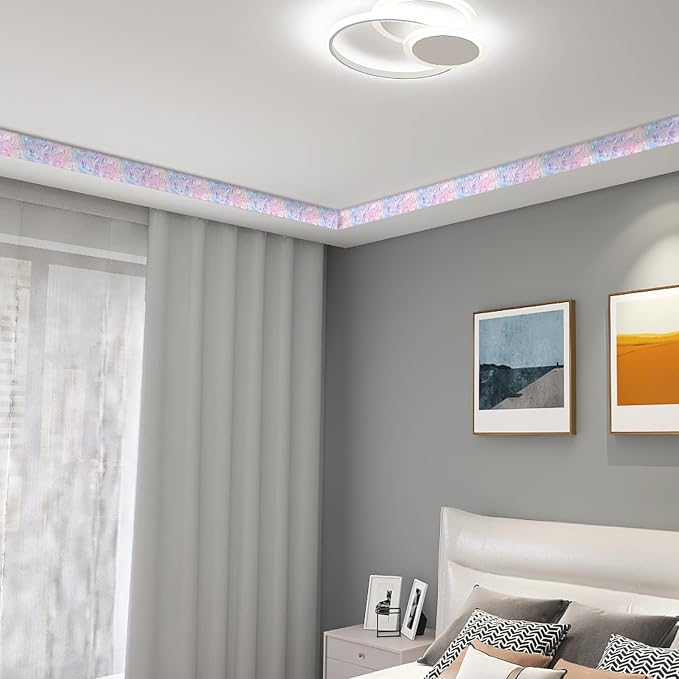 HOMETITUTE Wallpaper Border Peel and Stick Wall Border 4x196 Inch Iridescent - Image 4