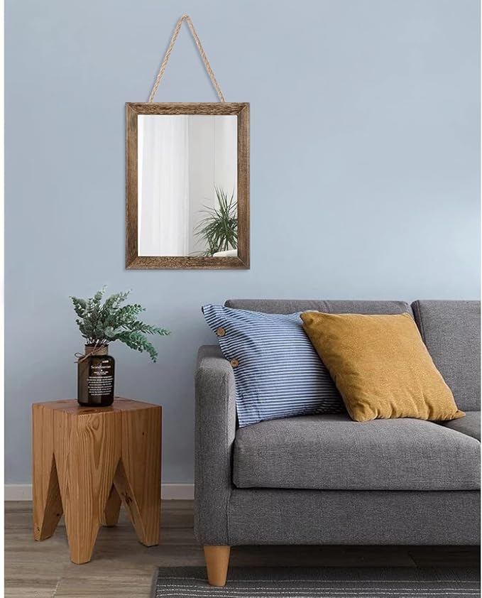 AAZZKANG Rustic Wood Mirror Rectangle Decorative Wall Mirrors - Image 7