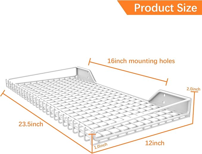 WALMANN 2 Pack Garage Wall Shelf, 23.5" x 12" Wall-Mounted Storage Shelves - Image 3