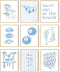9Pcs Coastal Granddaughter Wall Art Posters Blue Oyster Bikini 8 Ball Leopard by LOARTVEART