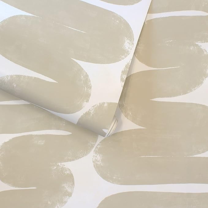 Tempaper x Bobby Berk Beige & White Wiggle Room Removable Peel and Stick - Image 5