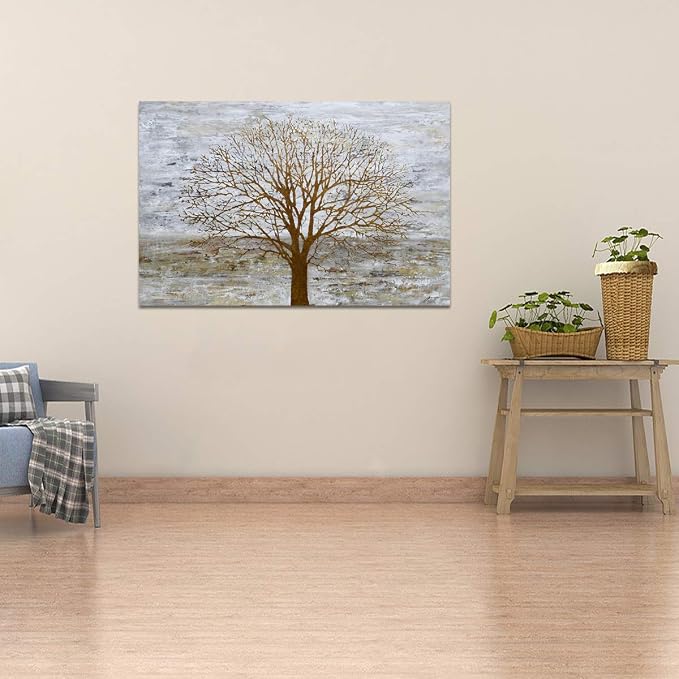 Yihui Arts Hand Painted Abstract Tree Painting - Image 4