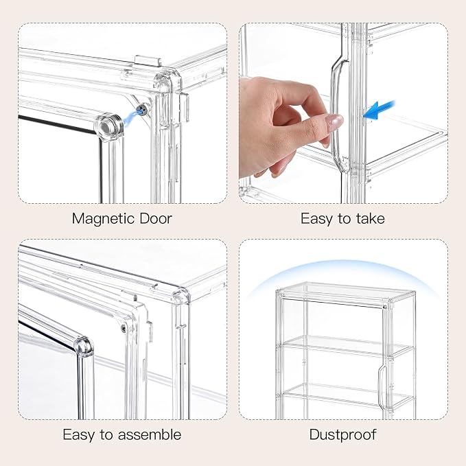 4 Pack 3 Tier Clear Display Case - Image 3