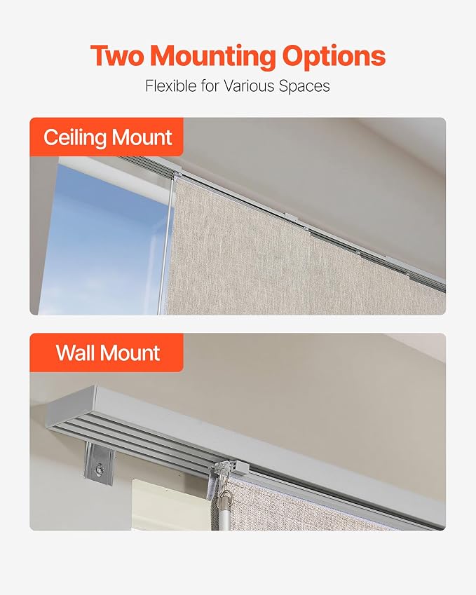 VEVOR Panel Track Blinds, Extendable Track from 45.8 in to 86 in W, Trimmable - Image 6