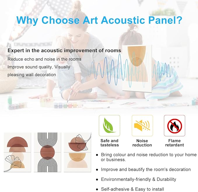 JBER Art Acoustic Panels, 47.2X23 Inches Acoustical Wall Panels, Sound - Image 6