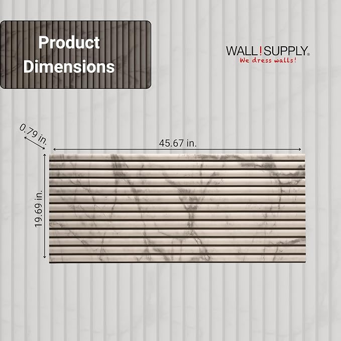 Wall!Supply 3D Wall Panels – Faux Marble Round Slatted – Home Decor Wallpaper - Image 5