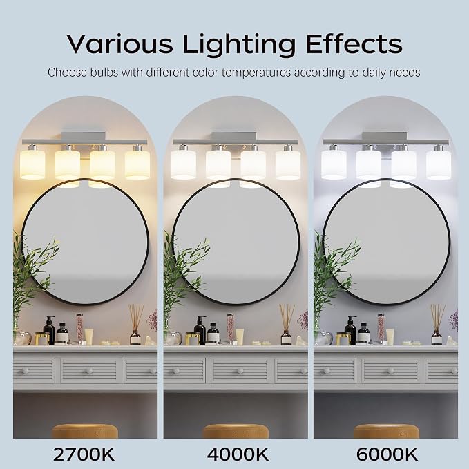 PARTPHONER Bathroom Light Fixtures, Bathroom Lighting Fixtures Over Mirror - Image 6
